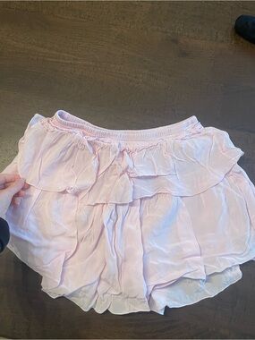 Light Pink Ruffled Tiered Mini Skirt Sunday Best